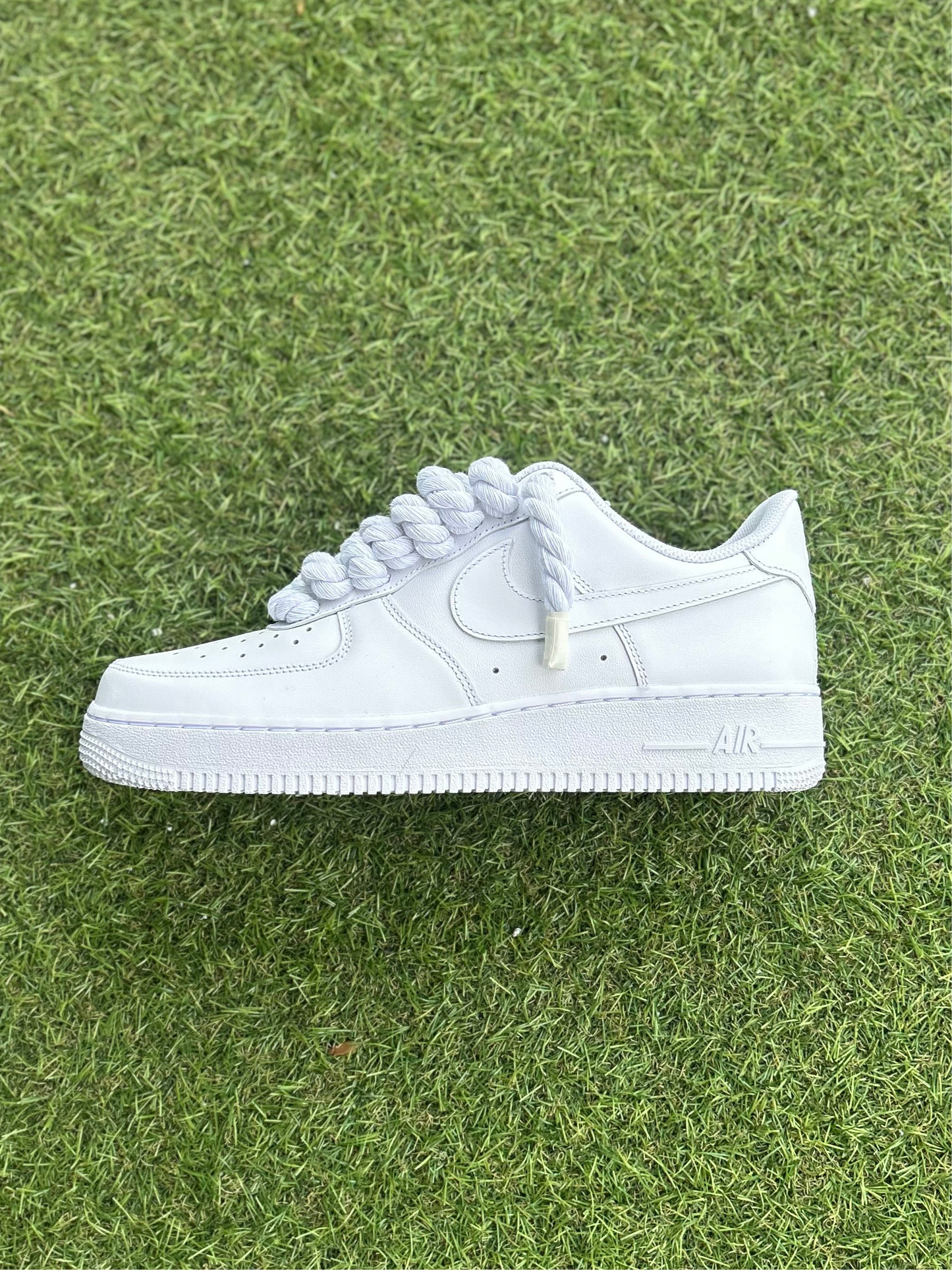 Nike Air Force 1 White / WHITE ROPE LACES CUSTOM