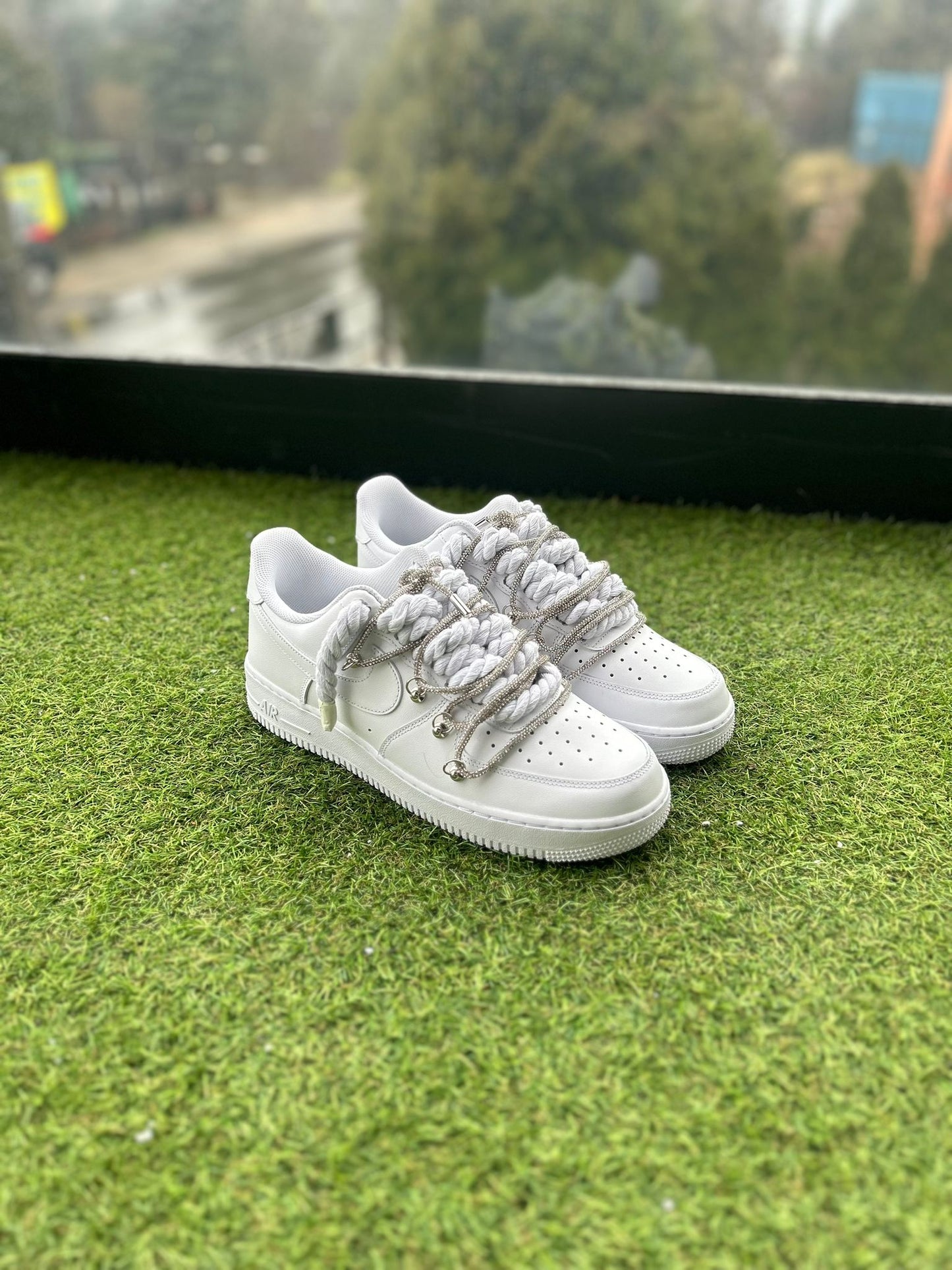 Nike Air Force 1 White / SHINY ROPE LACES CUSTOM