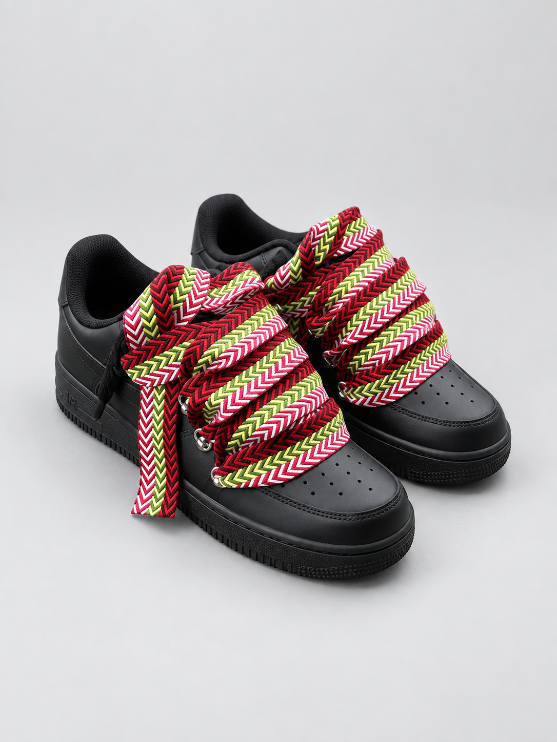 Air Force 1 Custom – Lanvin Laces – Czarne / czerwone sznurówki