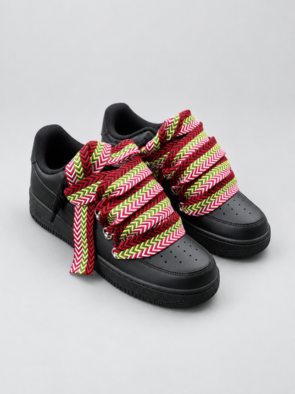 Air Force 1 Custom – Lanvin Laces – Czarne / czerwone sznurówki