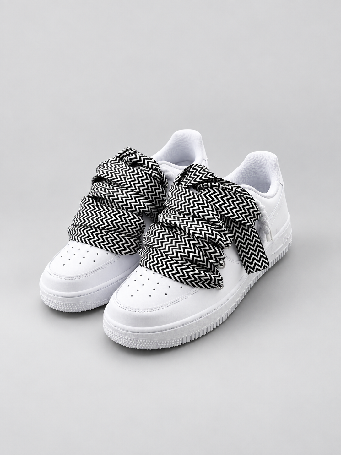 Air Force 1 Custom – Lanvin Laces – Białe / białe sznurówki