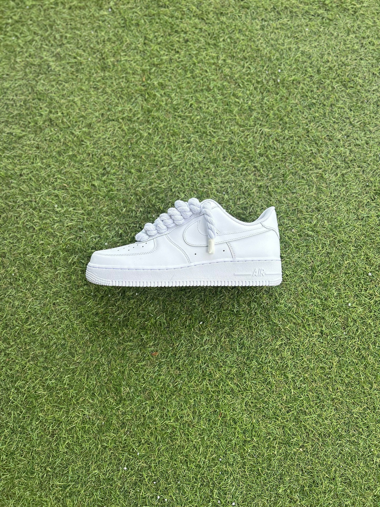 Nike Air Force 1 White / WHITE ROPE LACES CUSTOM