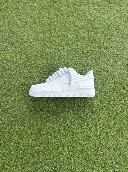 Nike Air Force 1 White / WHITE ROPE LACES CUSTOM