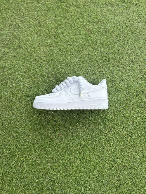 Nike Air Force 1 White / WHITE ROPE LACES CUSTOM