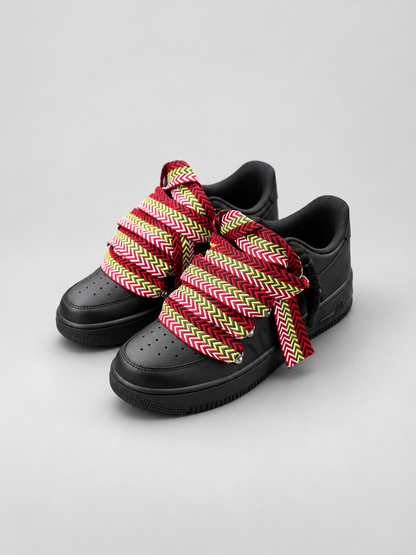 Air Force 1 Custom – Lanvin Laces – Czarne / czerwone sznurówki