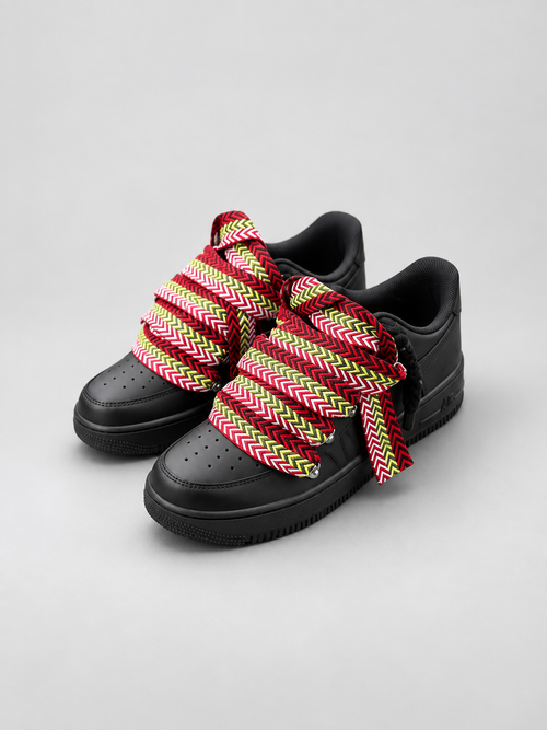 Air Force 1 Custom – Lanvin Laces – Czarne / czerwone sznurówki