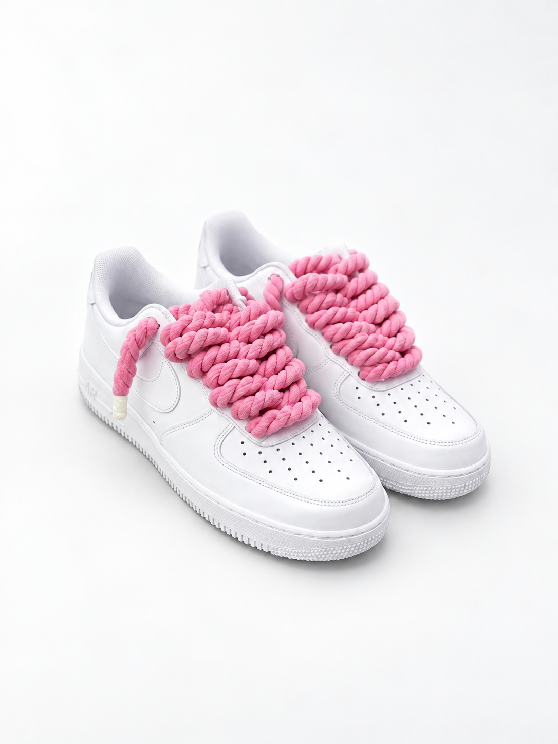 Air Force 1 Custom – Rope Laces – Białe / różowe sznurówki