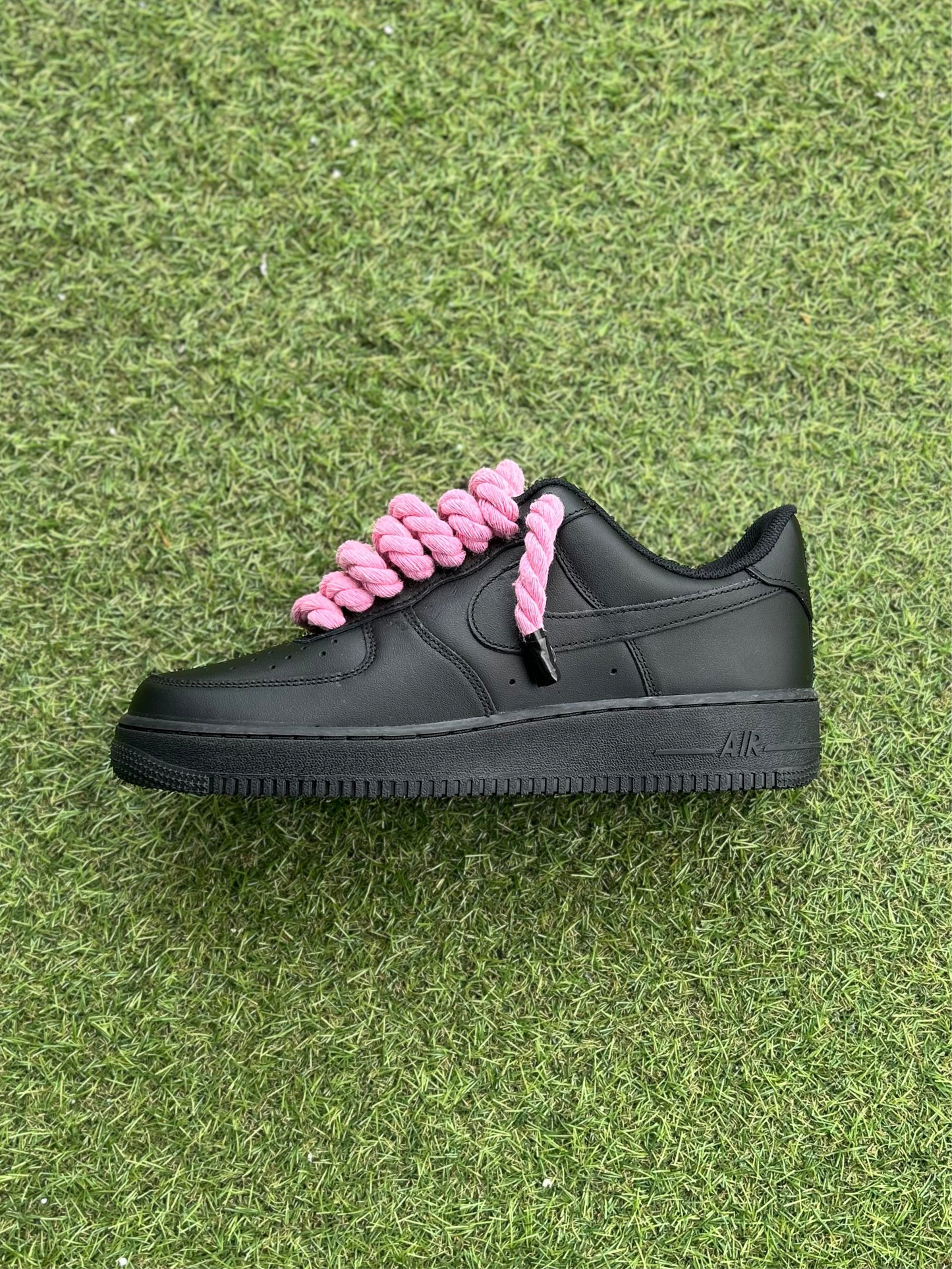 Nike Air Force 1 Black / PINK ROPE LACES CUSTOM