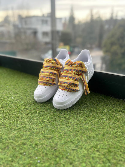 Nike Air Force 1 White / YELLOW LANVIN ROPE LACES CUSTOM