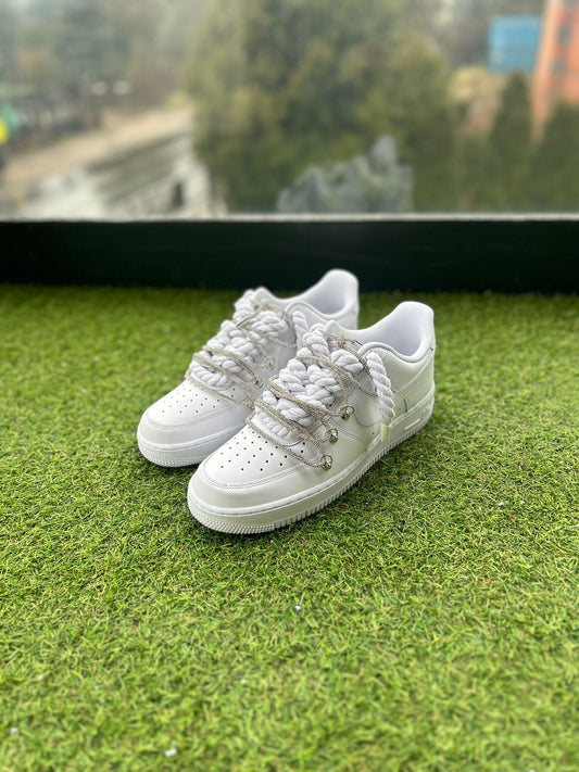 Nike Air Force 1 White / SHINY ROPE LACES CUSTOM