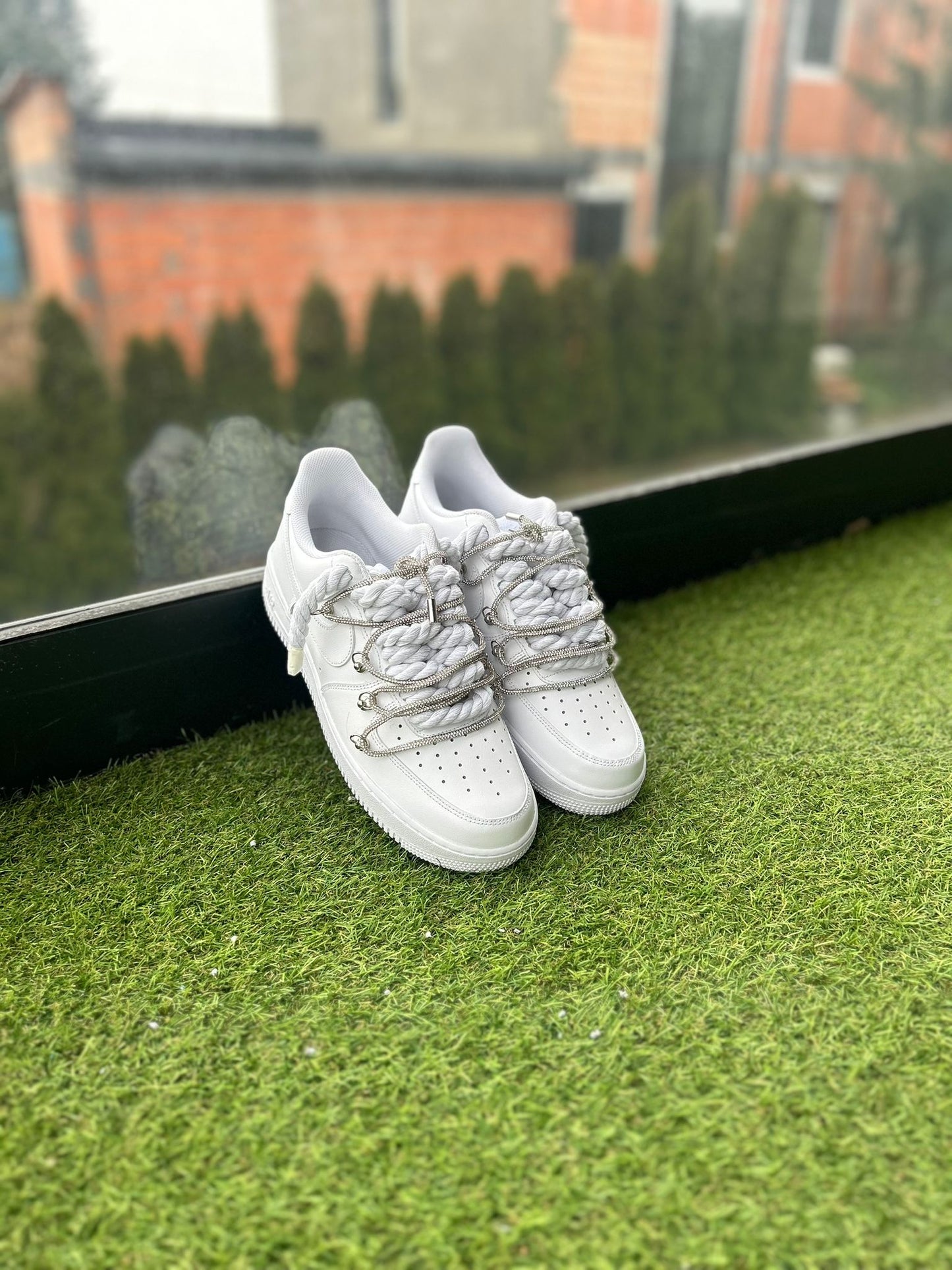 Nike Air Force 1 White / SHINY ROPE LACES CUSTOM