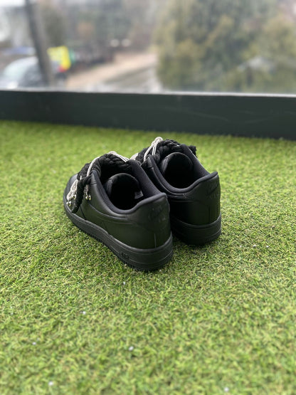 Nike Air Force 1 Black / SHINY ROPE LACES CUSTOM