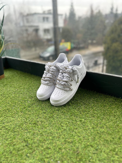 Nike Air Force 1 White / SHINY ROPE LACES CUSTOM