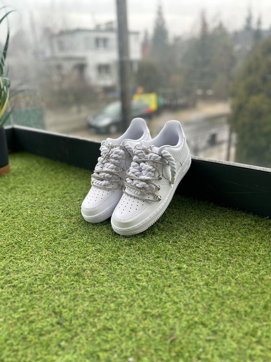 Nike Air Force 1 White / SHINY ROPE LACES CUSTOM