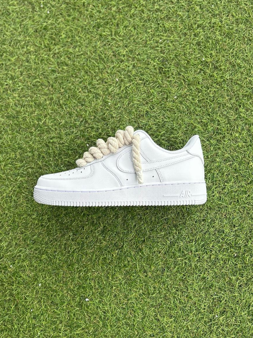 Nike Air Force 1 White / CREAM ROPE LACES CUSTOM