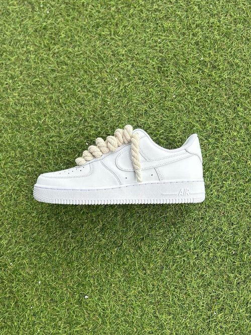 Nike Air Force 1 White / CREAM ROPE LACES CUSTOM