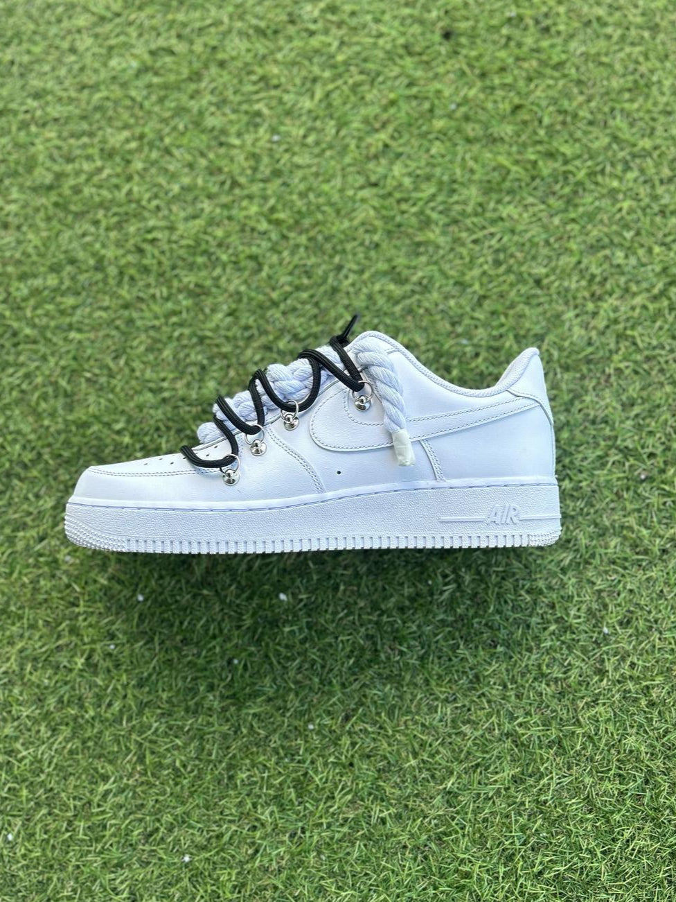 Nike Air Force 1 White / BLACK DOUBLE ROPE LACES CUSTOM
