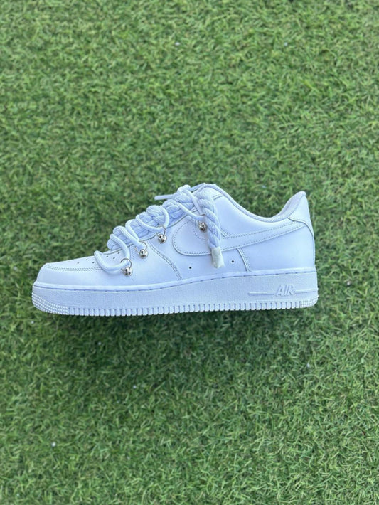 Nike Air Force 1 White / WHITE DOUBLE ROPE LACES CUSTOM
