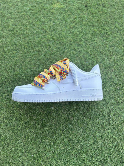 Nike Air Force 1 White / YELLOW LANVIN ROPE LACES CUSTOM