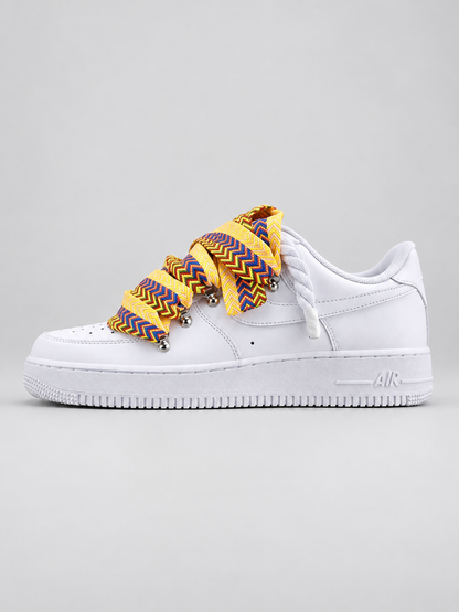 Air Force 1 Custom – Lanvin Laces – Białe / żółte sznurówki