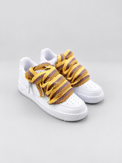 Air Force 1 Custom – Lanvin Laces – Białe / żółte sznurówki