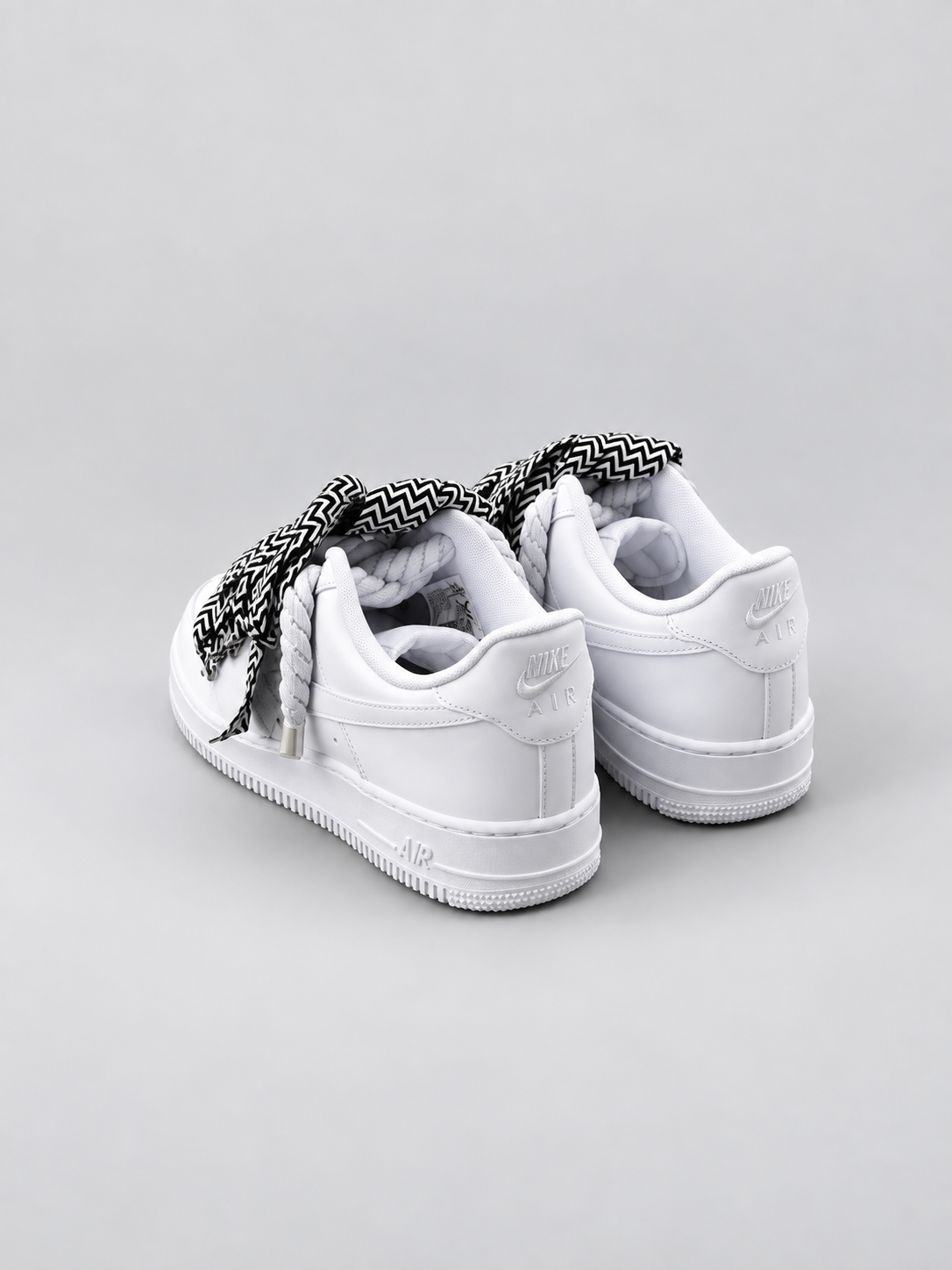 Air Force 1 Custom – Lanvin Laces – Białe / białe sznurówki