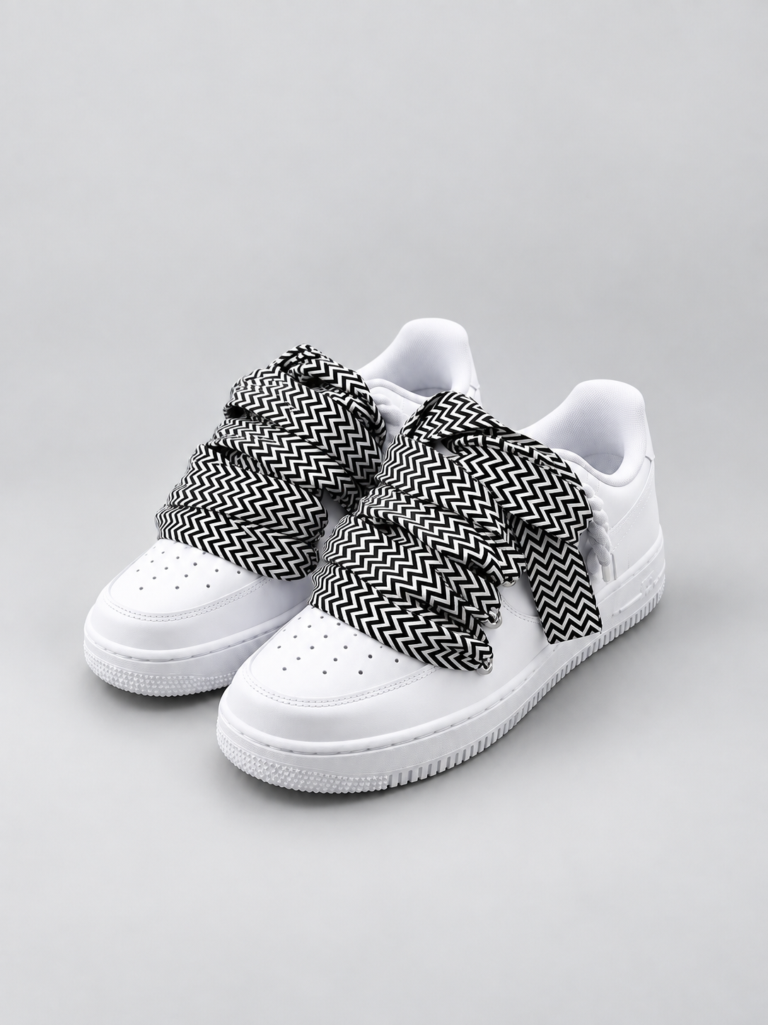 Air Force 1 Custom – Lanvin Laces – Białe / białe sznurówki