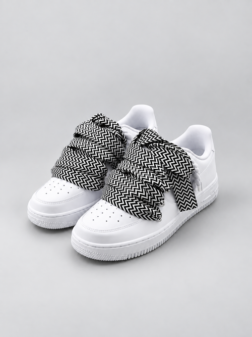 Air Force 1 Custom – Lanvin Laces – Białe / białe sznurówki