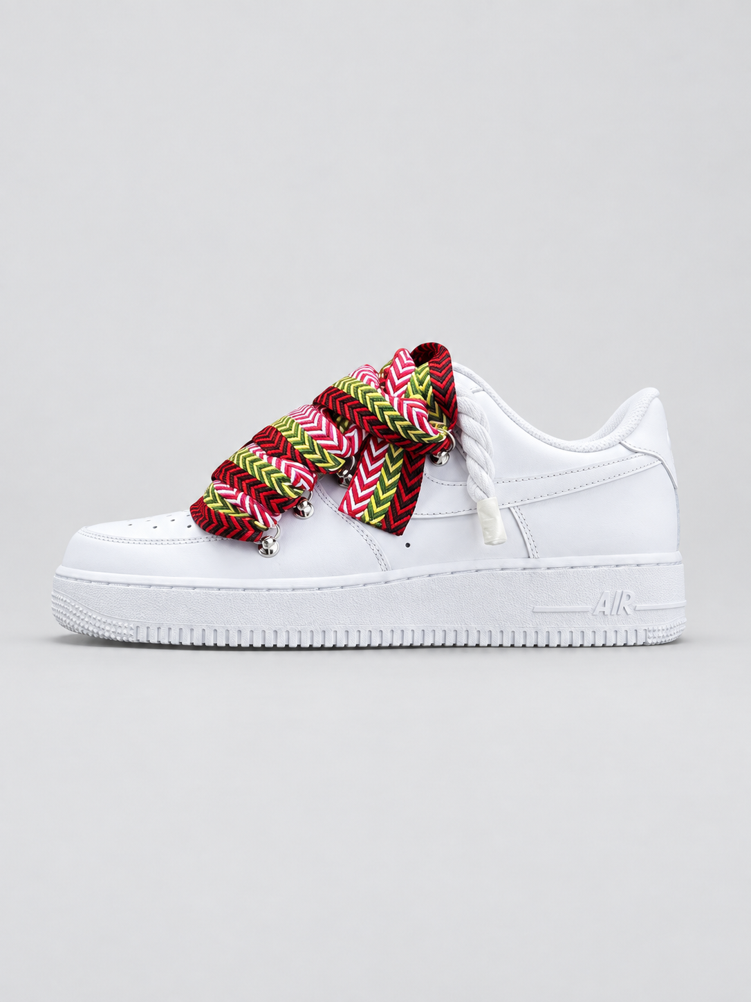 Air Force 1 Custom – Lanvin Laces – Białe / czerwone sznurówki