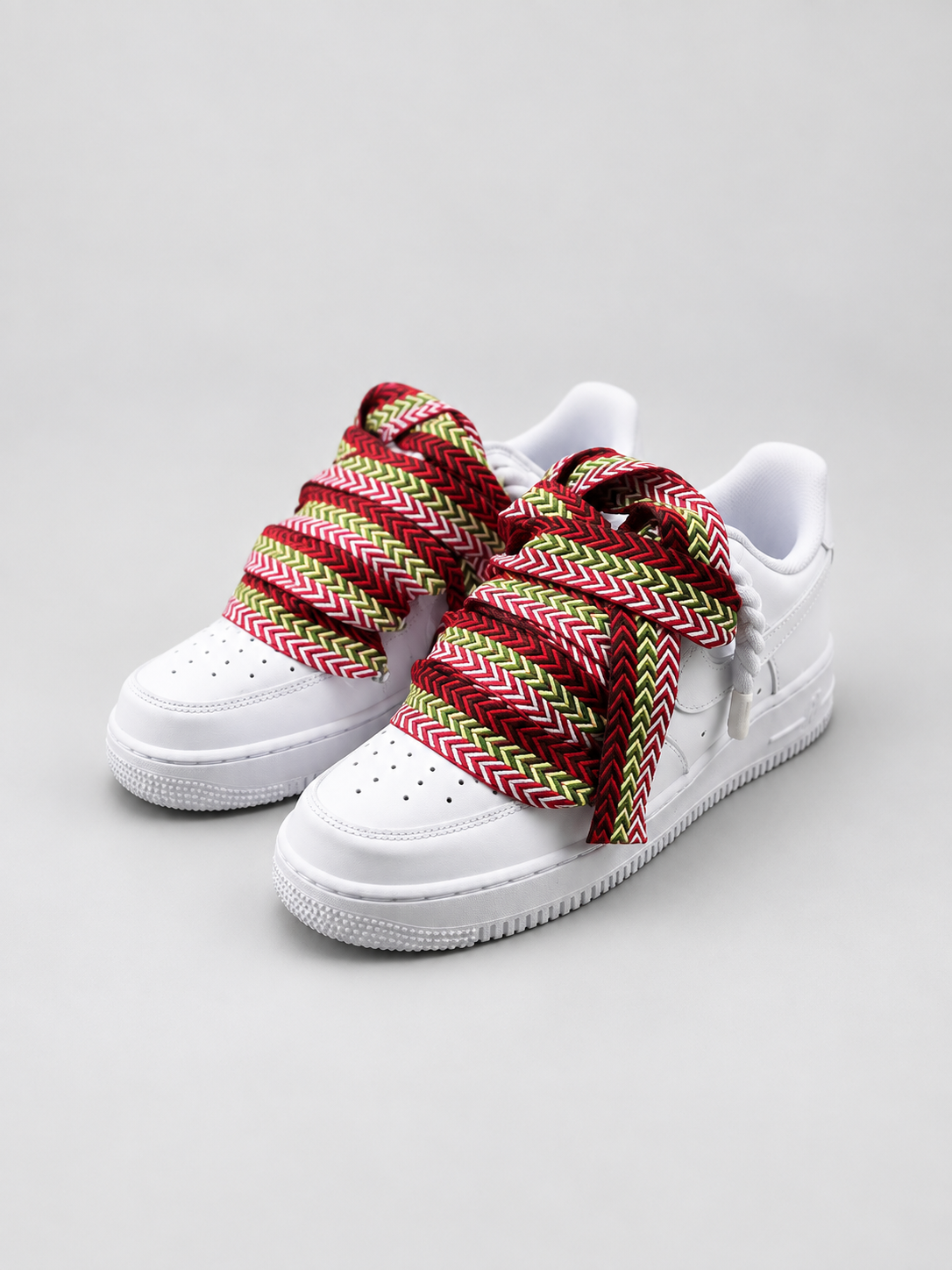 Air Force 1 Custom – Lanvin Laces – Białe / czerwone sznurówki