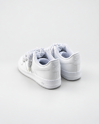 Air Force 1 Custom – Rope Laces – Białe / białe sznurówki