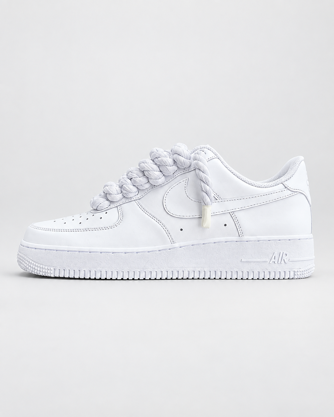 Air Force 1 Custom – Rope Laces – Białe / białe sznurówki