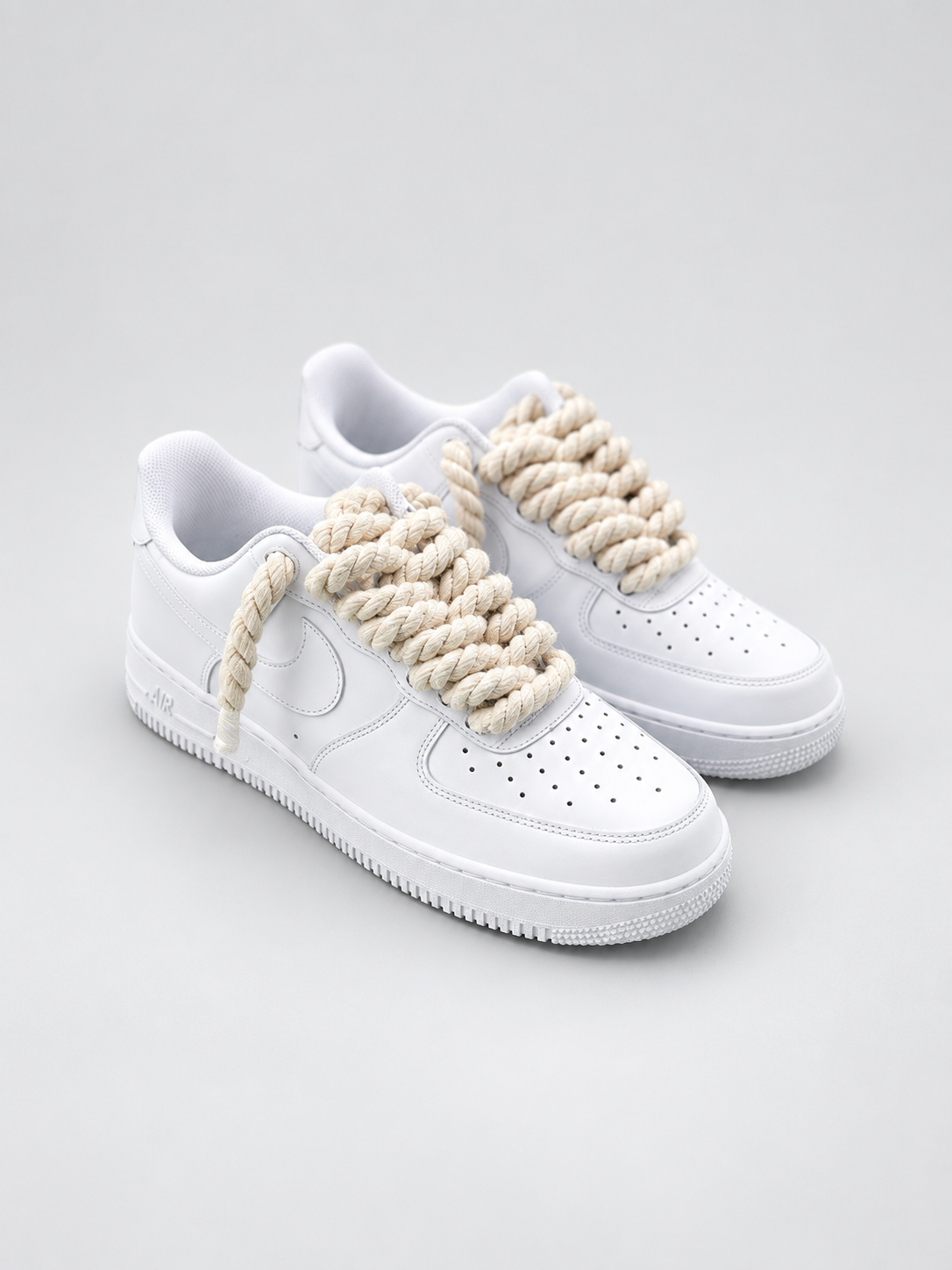 Air Force 1 Custom – Rope Laces – Białe / kremowe sznurówki