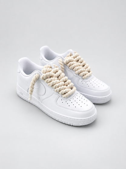 Air Force 1 Custom – Rope Laces – Białe / kremowe sznurówki