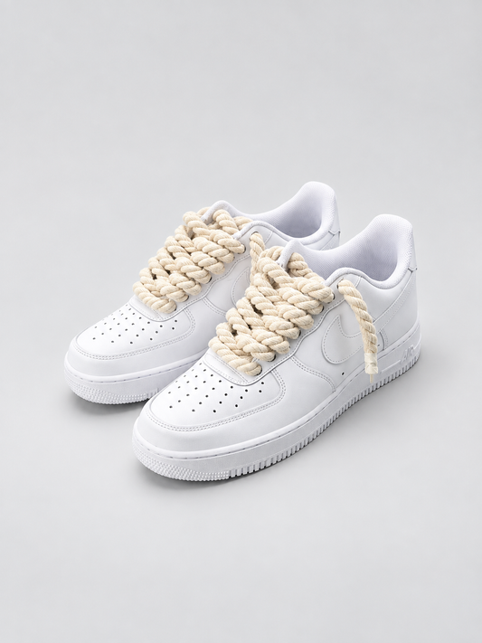 Air Force 1 Custom – Rope Laces – Białe / kremowe sznurówki