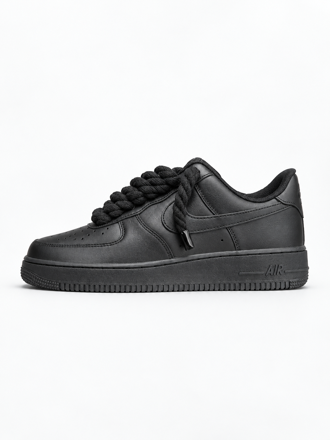 Air Force 1 Custom – Rope Laces – Czarne / czarne sznurówki