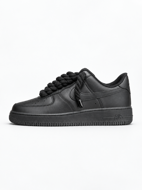 Air Force 1 Custom – Rope Laces – Czarne / czarne sznurówki