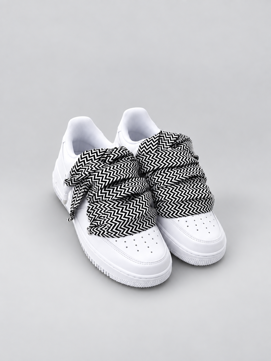Air Force 1 Custom – Lanvin Laces – Białe / białe sznurówki