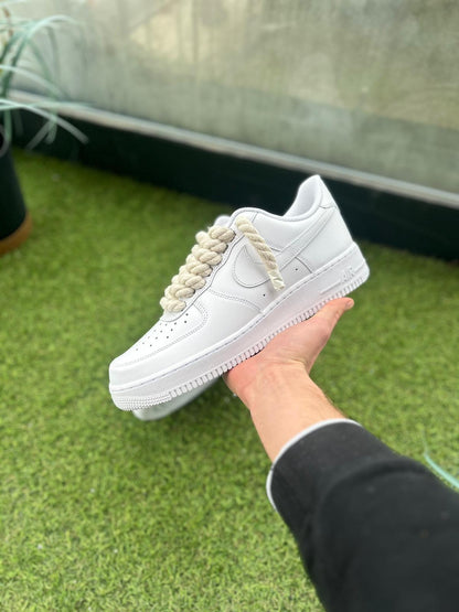 Nike Air Force 1 White / CREAM ROPE LACES CUSTOM