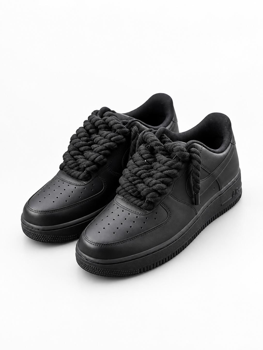 Air Force 1 Custom – Rope Laces – Czarne / czarne sznurówki