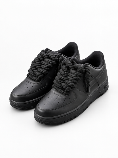 Air Force 1 Custom – Rope Laces – Czarne / czarne sznurówki